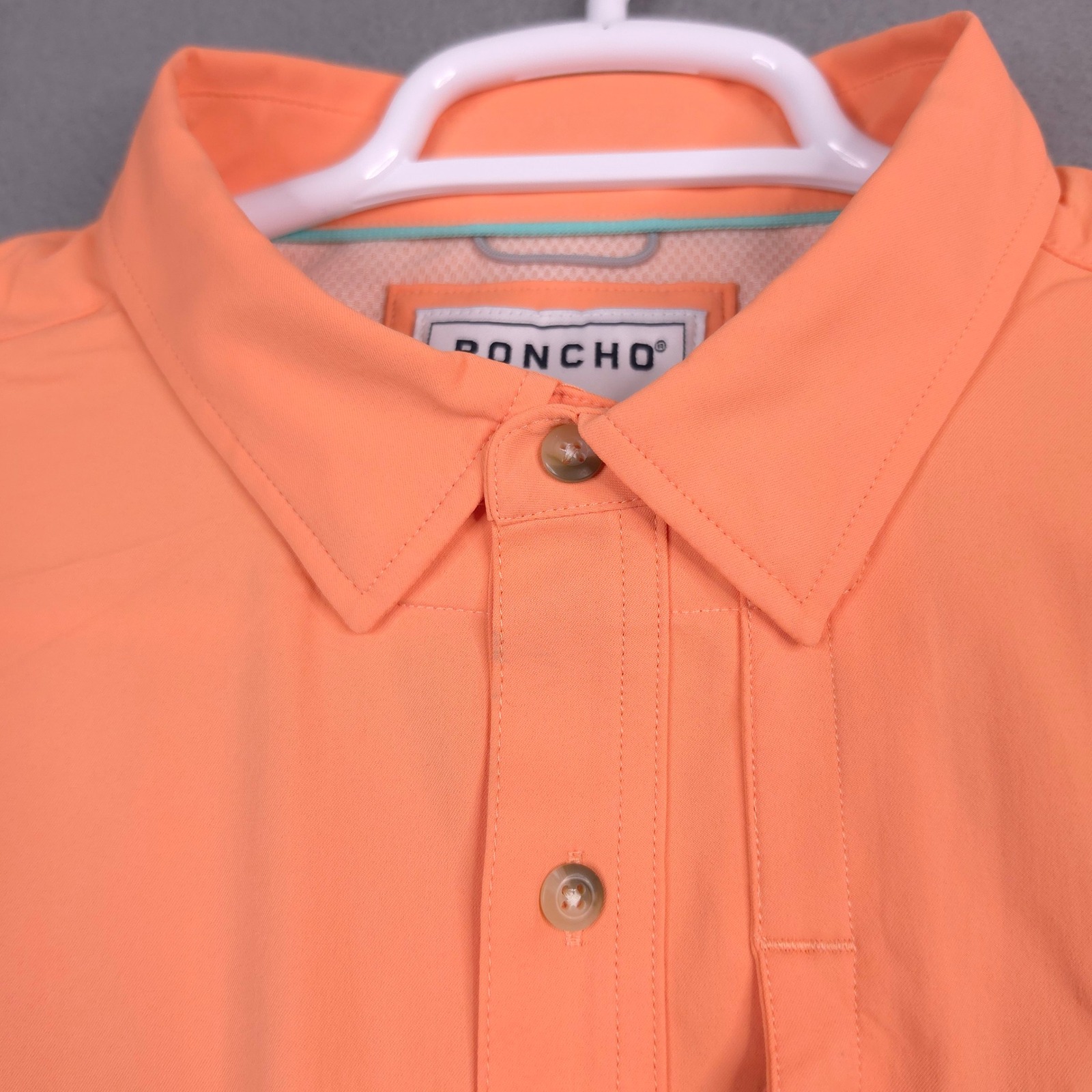 Poncho Outdoors Men Xl Regular Fit Weaver Fishing Shirt Peach Long Sleeve Nwt — image 2 of 8
